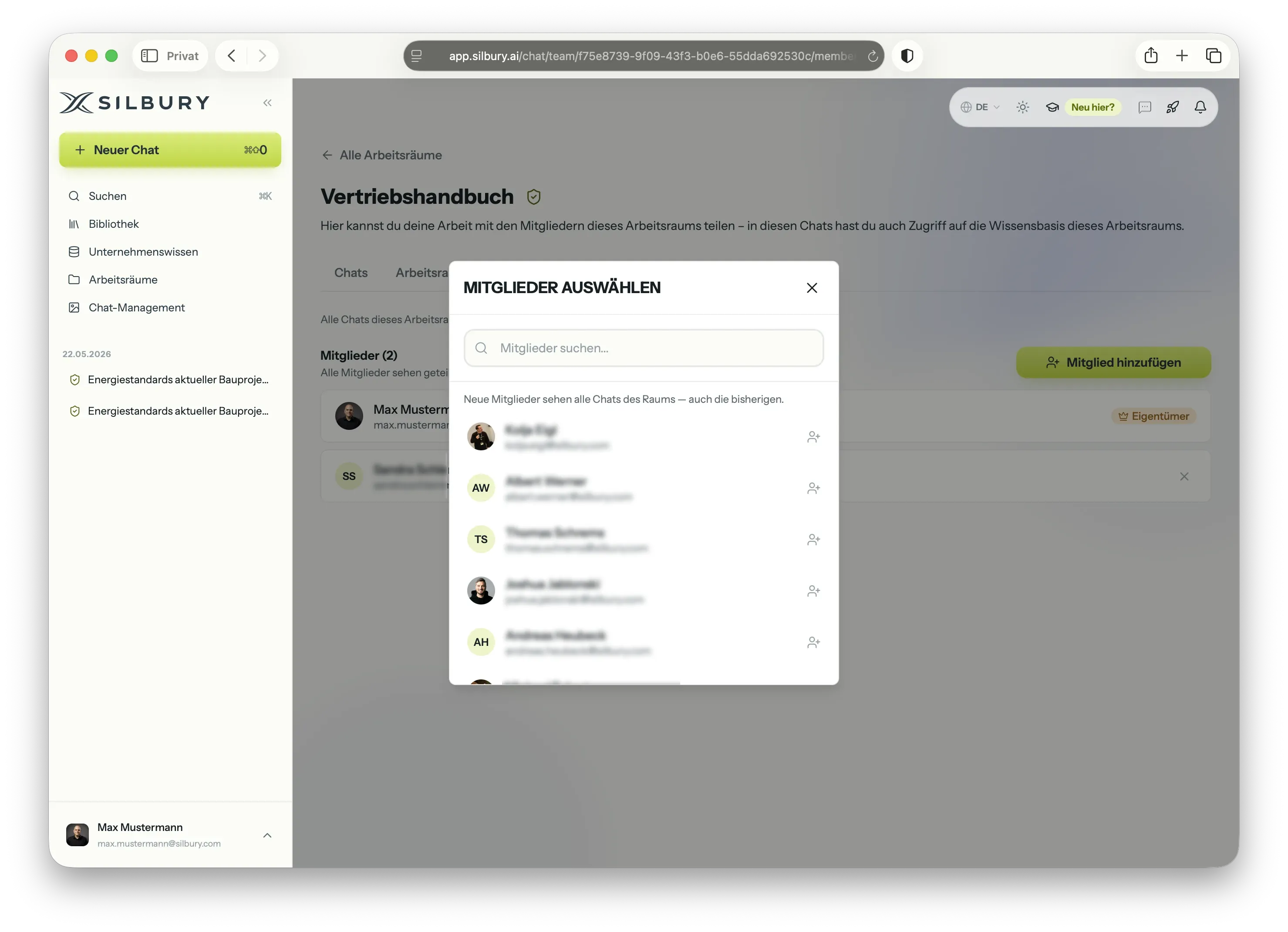 Kollaboratives Prompting – Projekt-Mitglieder in Silbury AI
